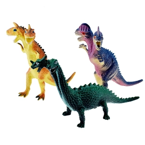 Drei Fantasy-Drachenfiguren mit zwei Köpfen für Kinder in Orange, Blau und Grün