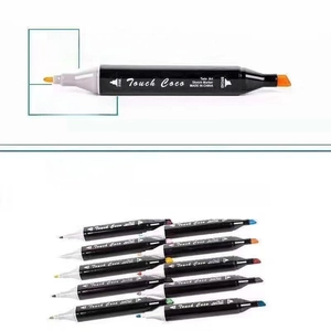Detailed dual-tip design showing broad and fine nibs on black drawing markers