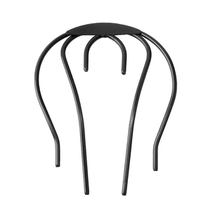 Minimalist black U-shaped hair styling comb tool for DIY buns on white background
