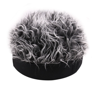 Camouflage docker cap with creative grey wig hair for hip-hop and cosplay performances