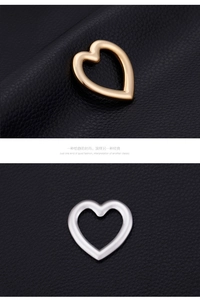 Polished stainless steel heart-shaped charm connectors in gold and silver finish