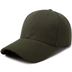 Classic army green cotton twill baseball cap with curved brim and 6-panel structure