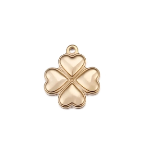 Four Leaf Clover Heart Shape Pendant Stainless Steel Vacuum Plating DIY Jewelry Making Charms Accessories For Necklace Bracelet Women