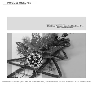 Detail of star-shaped wooden Christmas wreath with pine cones and berries for home decor