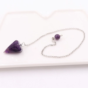 Natural Crystal Pendulum Pendant Necklace Vintage Geometric Conical Stone Healing Divination Jewelry Gift For Women