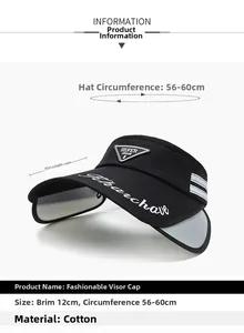 Detail view of cotton sun visor with 12cm brim and Silver Spoon metal badge accent