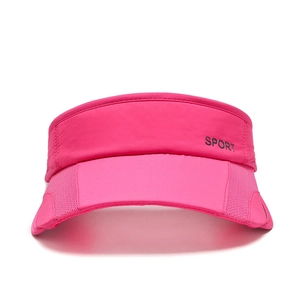 Hot pink open top sun hat with SPORT logo and wide brim for outdoor sports and tennis