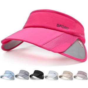 Sun Visor Hat With Retractable Pull-Out Brim Breathable Mesh For Outdoor Sports Running Tennis Adjustable Polyester