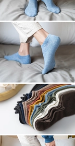 Macro detail of breathable low-cut cotton socks showing knitted texture and anti-slip cuff