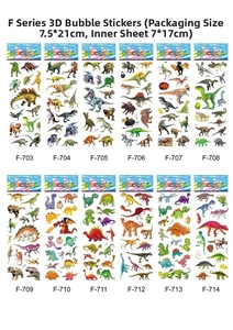 F Series 3D foam dinosaur stickers set including twelve colorful cartoon patterns for kids