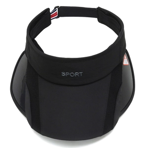 Visière de sport noire avec bord rétractable et empiècements en maille respirante