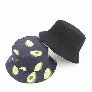 Lot de chapeaux bob reversibles en toile avec imprimé avocat et design noir classique