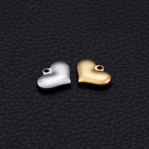 Silver and golden heart-shaped DIY charms for handmade necklaces and jewelry pieces