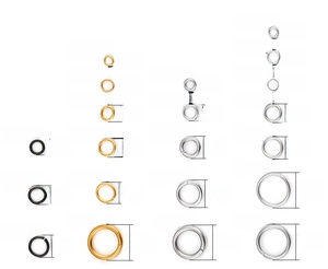 Detailed size specifications for stainless steel open jump rings in various diameters