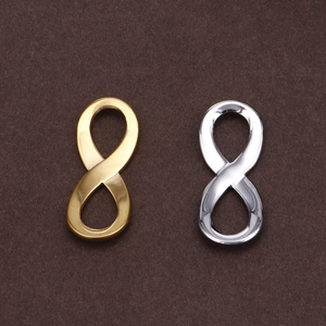 Polished gold and silver infinity symbol connectors for DIY stainless steel jewelry