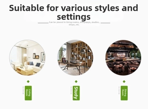 Natural pine cones shown in modern living room, study, and dining room settings