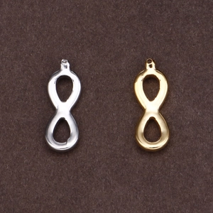 Polished gold and silver infinity link charms for DIY stainless steel jewelry