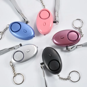 Personal safety alarm set with SOS button and LED light in five stylish colors