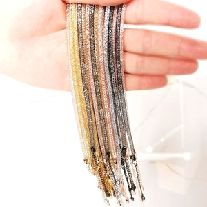 DIY colorful mesh tube necklaces in gold silver and rose gold with lobster clasps