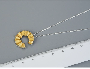 Creative S925 silver pencil shaving pendant necklace with two-tone gold and silver finish