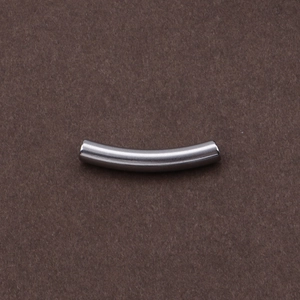 Polished silver stainless steel curved tube geometric hollow charm for DIY jewelry making