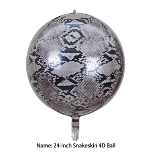 24 inch 4D animal print snakeskin foil balloon for birthday party decorations