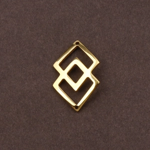 Golden geometric square stainless steel charm connector for DIY jewelry bracelets