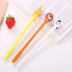 Cute Cartoon Animal Gel Pens Plastic With Silicone Head Creative Stationery For Students Office Black Ink Novelty Writing Tools