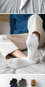 Detailed macro view showing six different colors of breathable cotton low-cut ankle socks
