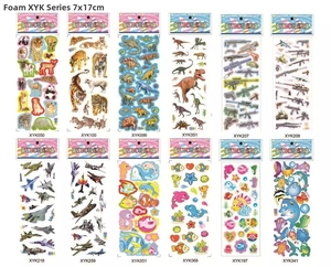 Variety pack of 3D puffy Santa and animal stickers for kids reward and DIY crafts