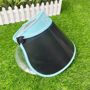 Blue outdoor sun visor with dark transparent wide brim and MSport embroidery