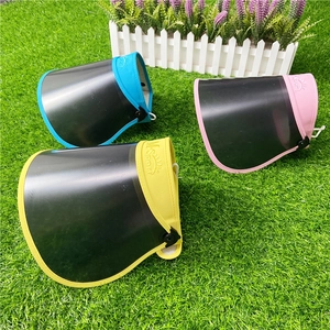 Adjustable large brim sun visor hats for outdoor UV protection in three colors
