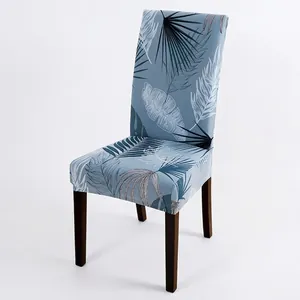 Stretchable Dining Chair Covers Printed Universal Fit Elastic Spandex Removable Furniture Protector For Home Hotel Wedding