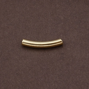 Polished 304 stainless steel gold-plated hollow curved tube pendant for DIY jewelry