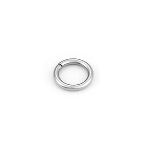 Silver stainless steel open jump ring DIY accessory for jewelry making on white background