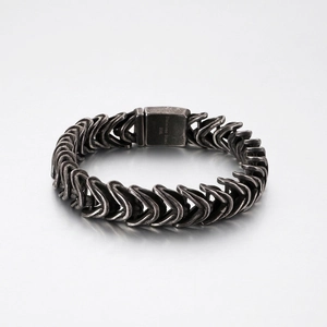Bracciale Uomo Maglie Scaglie Di Drago Acciaio Inossidabile 316L Retro Industriale Catena Gioiello Maschile