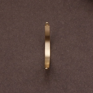 Matte gold stainless steel curved bar connectors with double loops for DIY jewelry