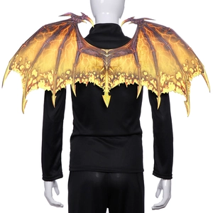 Dragon wings costume with orange flame pattern for Halloween cosplay, non-woven fabric