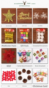 Collection of festive Christmas tree ornaments including stars, pine cones and bows