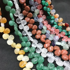 Polished natural crystal heart and teardrop beads for DIY jewelry making and hairpins