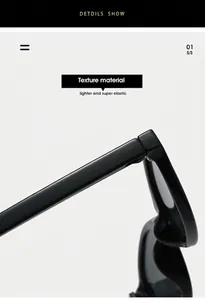 Vue macro des charnières de lunettes de soleil ovales noires montrant la qualité artisanale