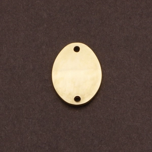 Textured oval hammered titanium steel charm with dual holes for DIY jewelry