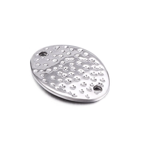 Silver oval hammered texture stainless steel connector pendant for DIY jewelry design