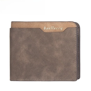Close-up of brown frosted leather texture and precise stitching on men's bi-fold wallet