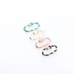 Colorful oval screw clasp connectors for DIY jewelry making in four vibrant colors