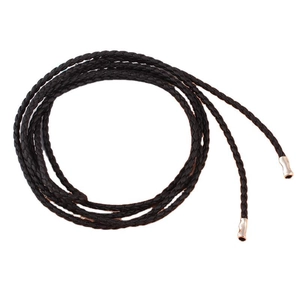 Minimalist black braided waist belt with golden alloy tips for women dresses decoration