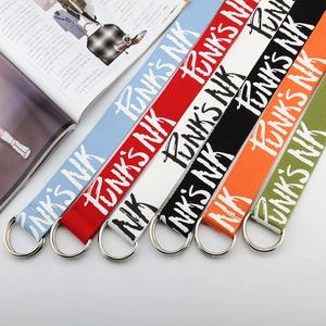 Graffiti printed canvas belts with double D-ring buckles in six vibrant fashion colors