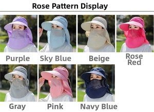 Dettaglio di cappelli da sole colorati con maschere rimovibili e alette di protezione