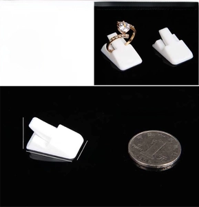 Detailansicht eines Ringdisplays aus Kunststoff mit Größenvergleich zu einer Münze