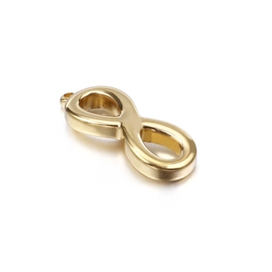 Minimalist golden stainless steel infinity pendant for DIY jewelry making crafts